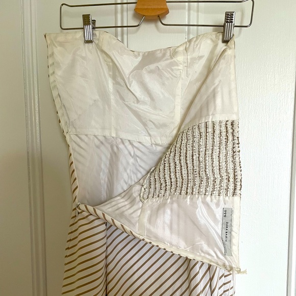 Strapless ZARA Striped Puffed Skirt Dress - Picture 3 of 3
